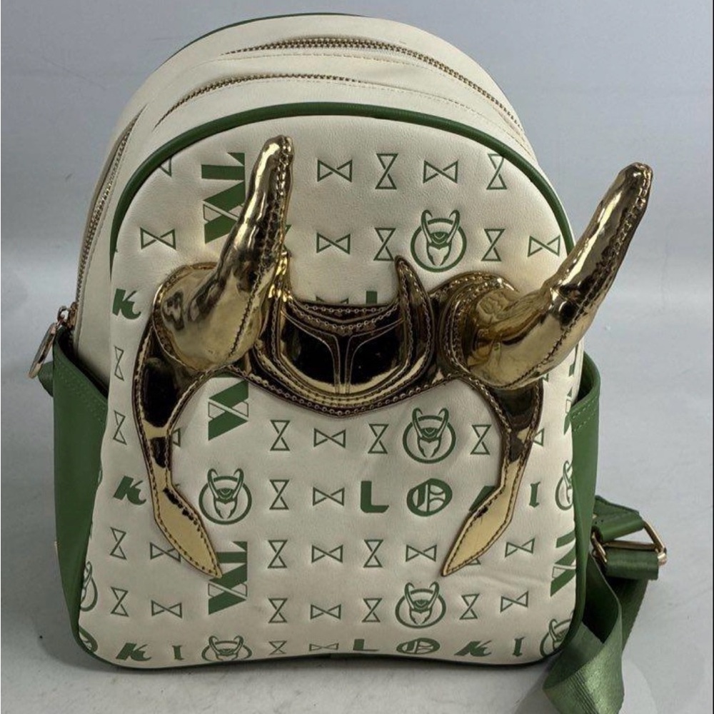 Loki Marvel Studios BoxLunch Exclusive Backpack White Green Horns Sold Out